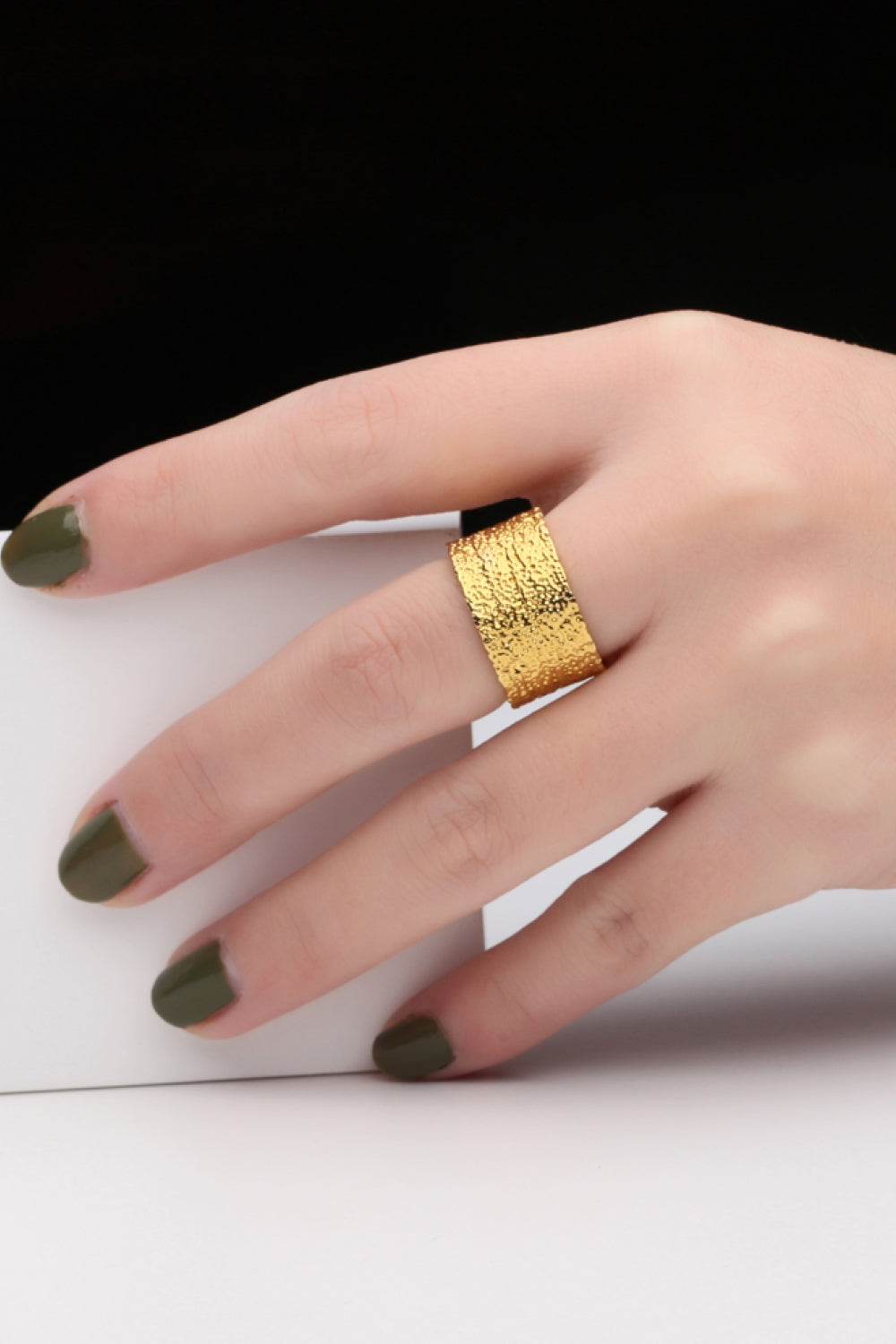 Textured Thick Band Ring