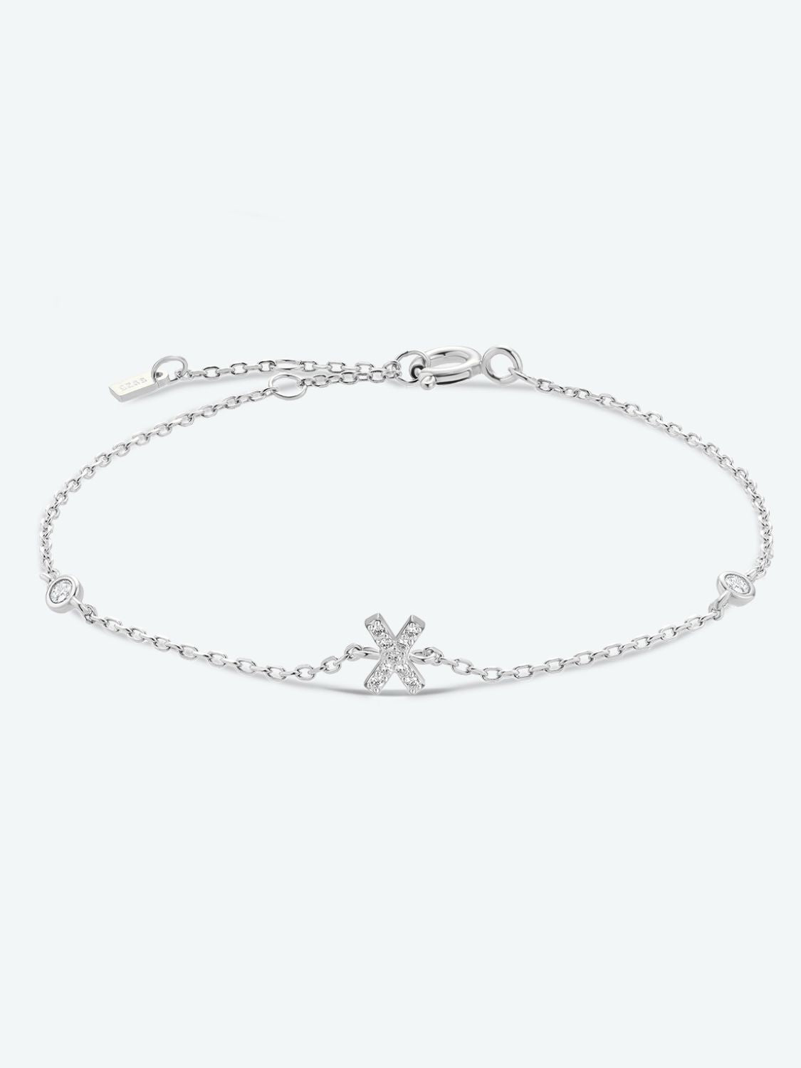 V To Z Zircon 925 Sterling Silver Bracelet