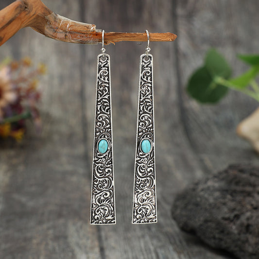 Artificial Turquoise Bar Earrings