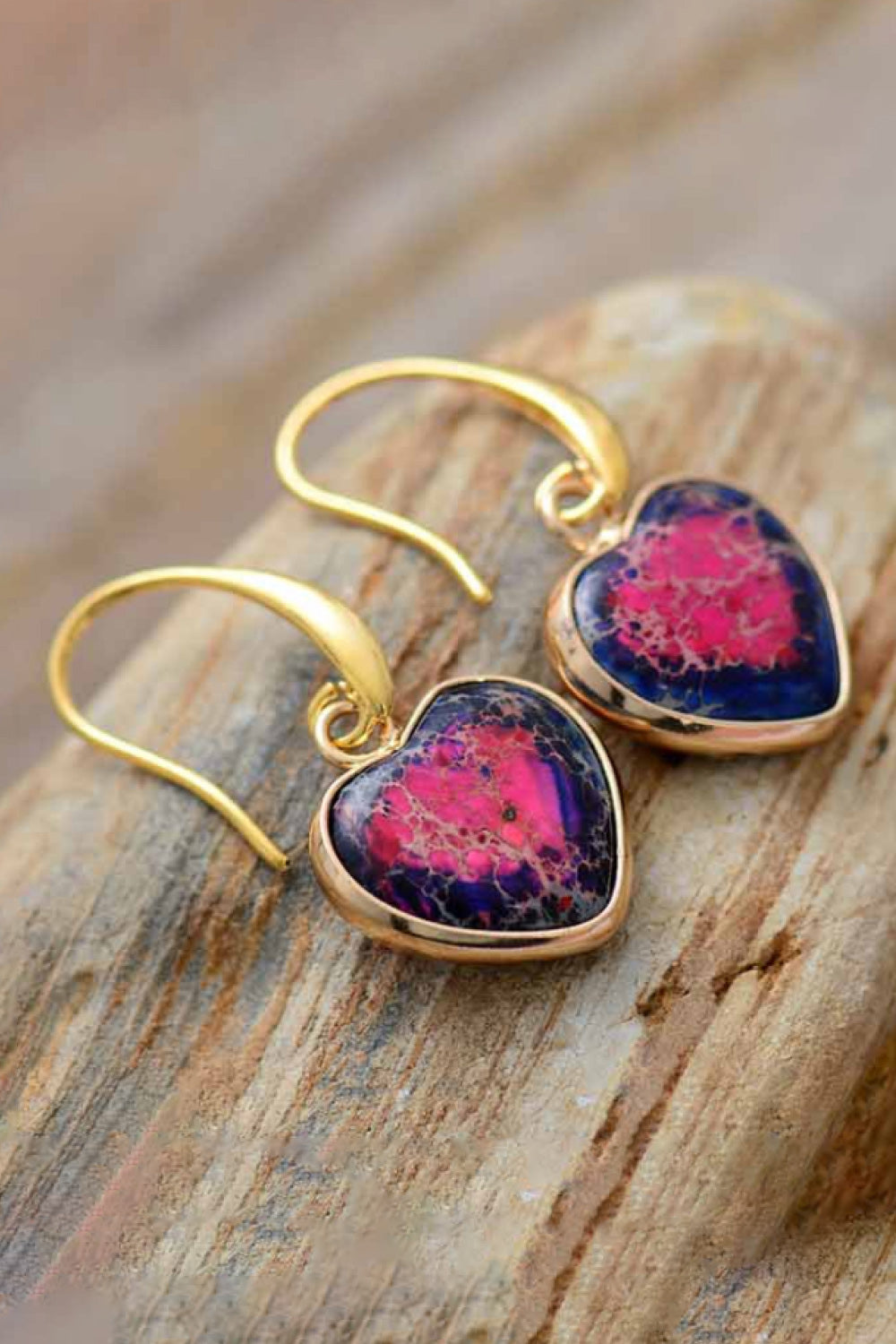 Imperial Jasper Heart Earrings