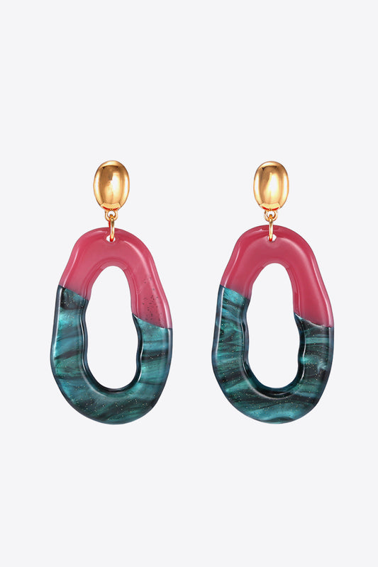 Contrast Geometric Drop Earrings