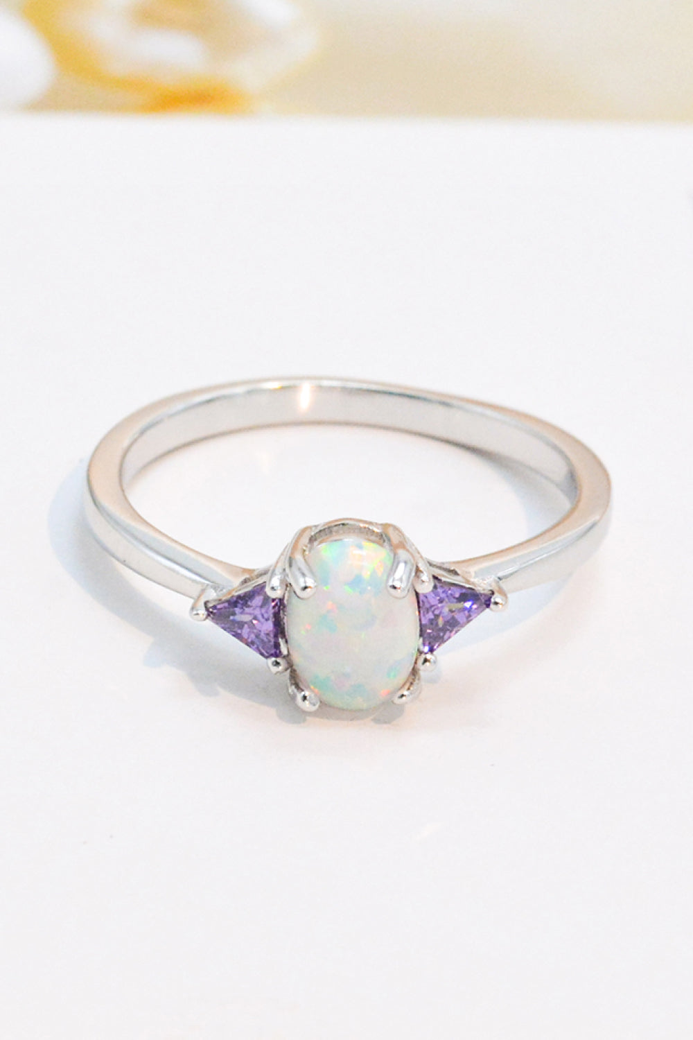 Contrast 925 Sterling Silver Opal Ring