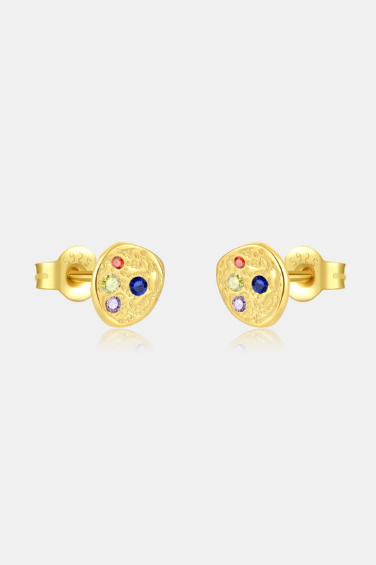 Multicolored Zircon Stud Earrings