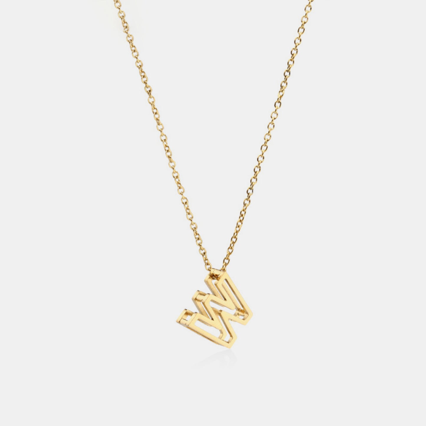 Stainless Steel Letter Pendant Necklace