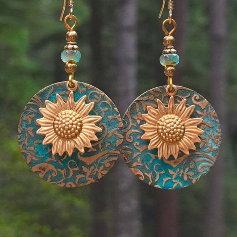 Sunflower Alloy Drop Earrings