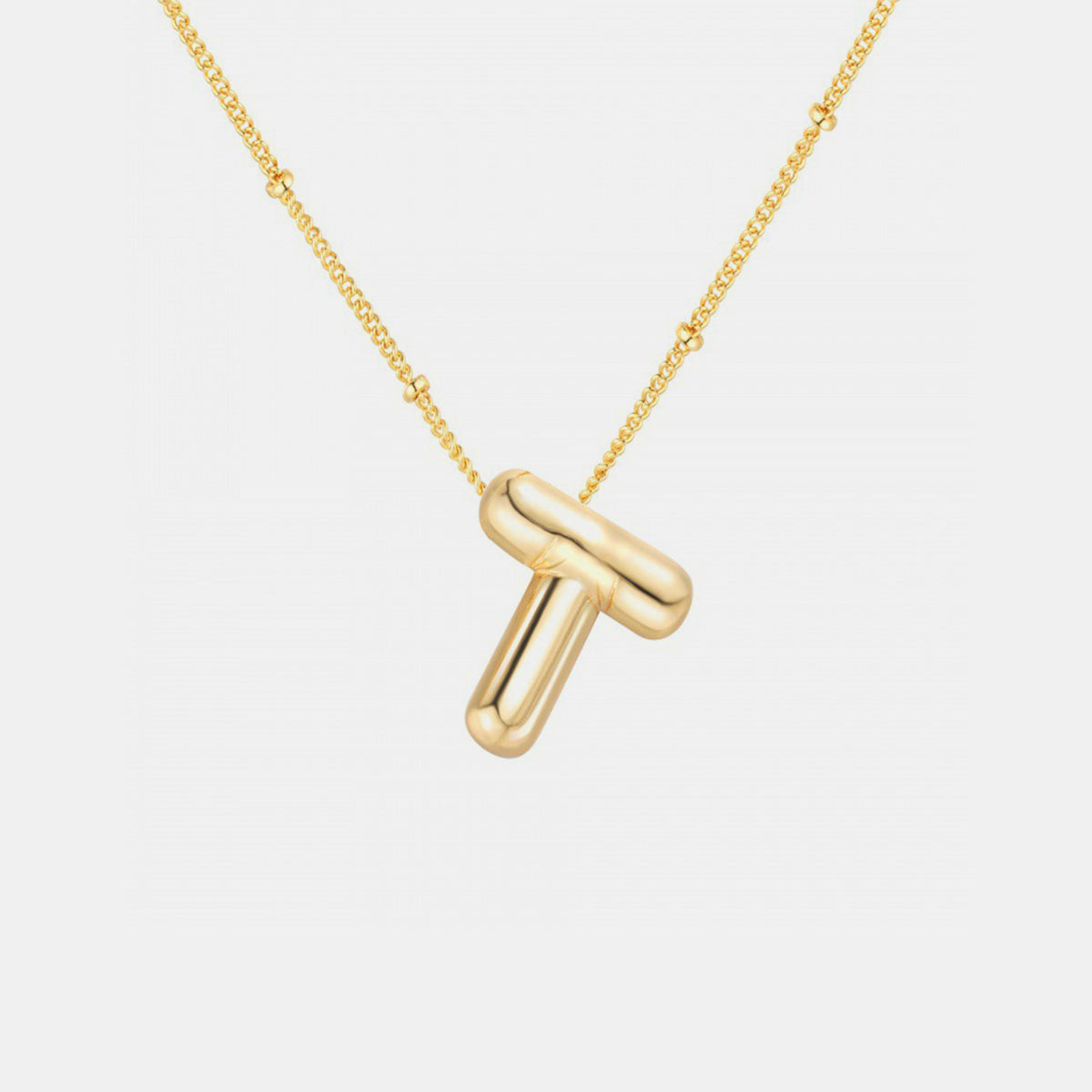 Gold-Plated Letter Pendant Necklace