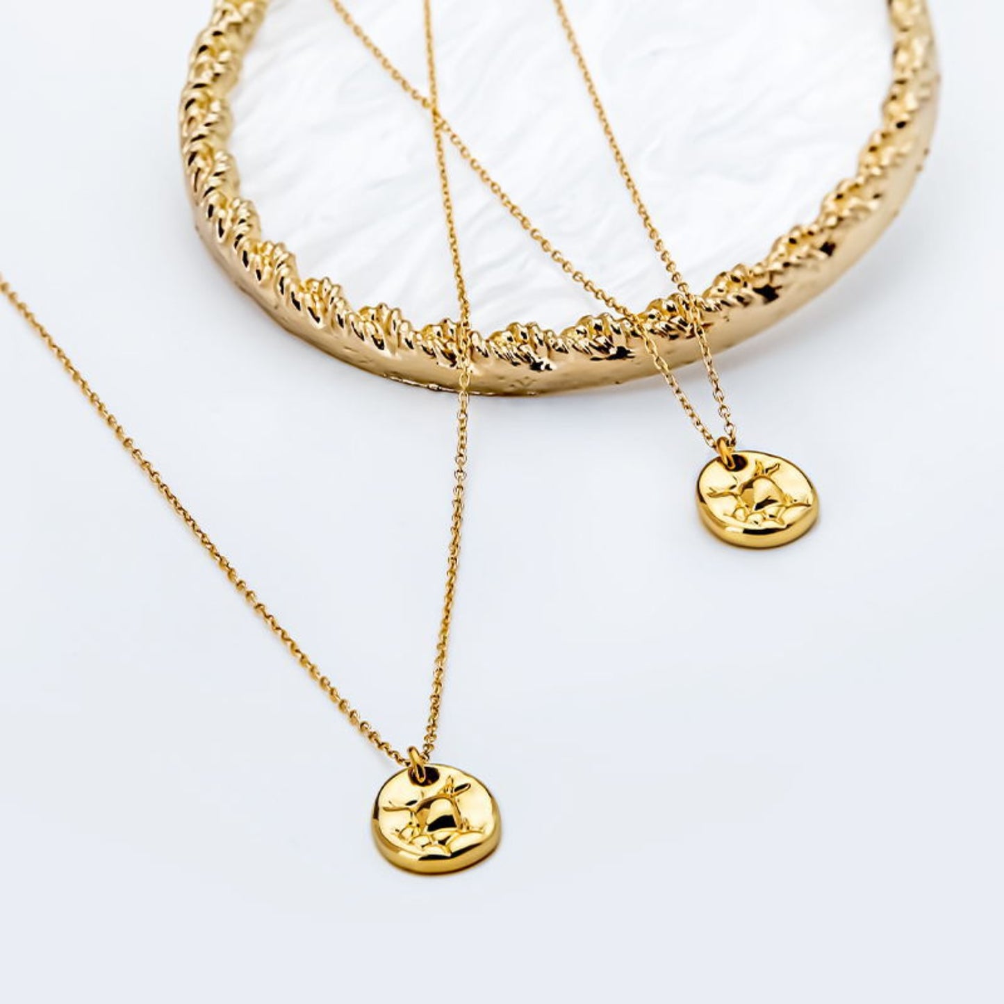 Gold-Plated Copper Coin Shape Pendant Necklace