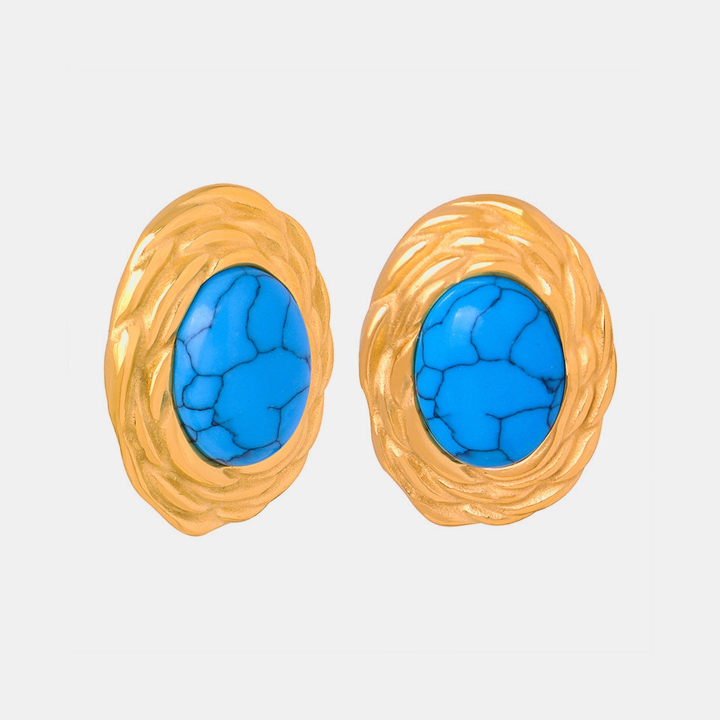 18K Gold-Plated Natural Stone Earrings