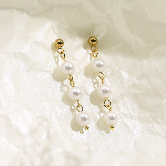 Stainless Steel Freshwater Pearl Earrings