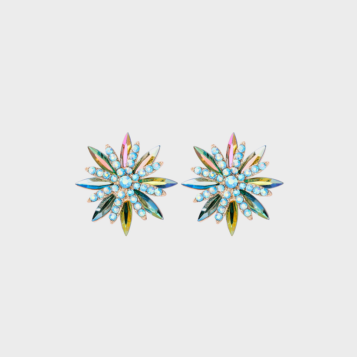 Flower Shape Rhinestone Alloy Stud Earrings