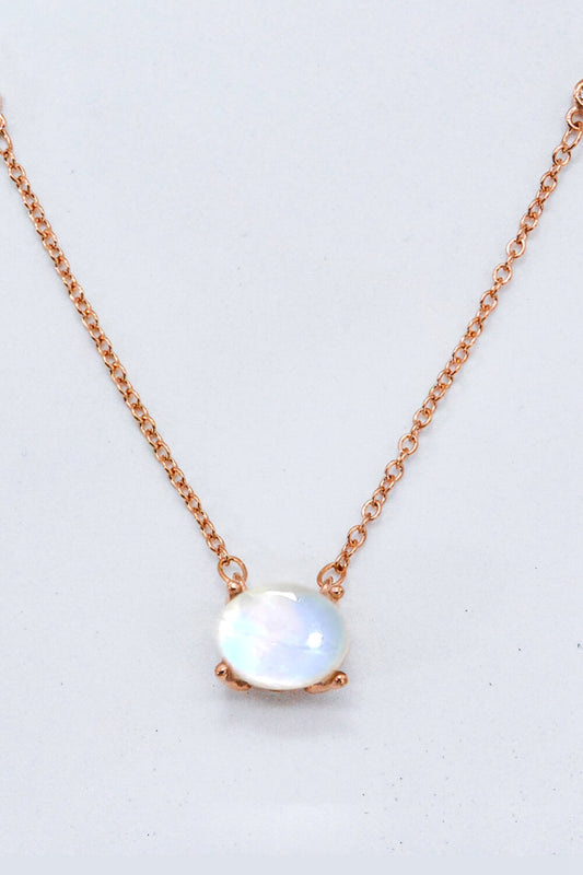 Geometric Moonstone Pendant Necklace