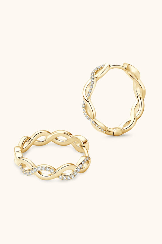 Moissanite Crisscross Hoop Earrings