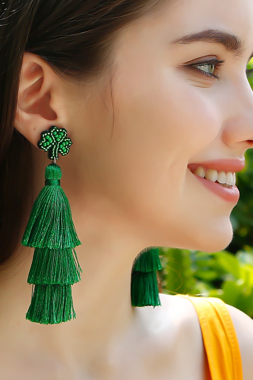 Shamrock Earrings with Tassel