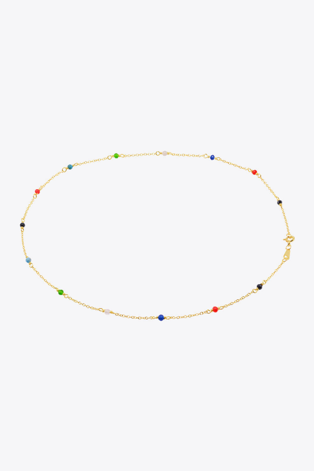 18K Gold-Plated Multicolored Bead Necklace