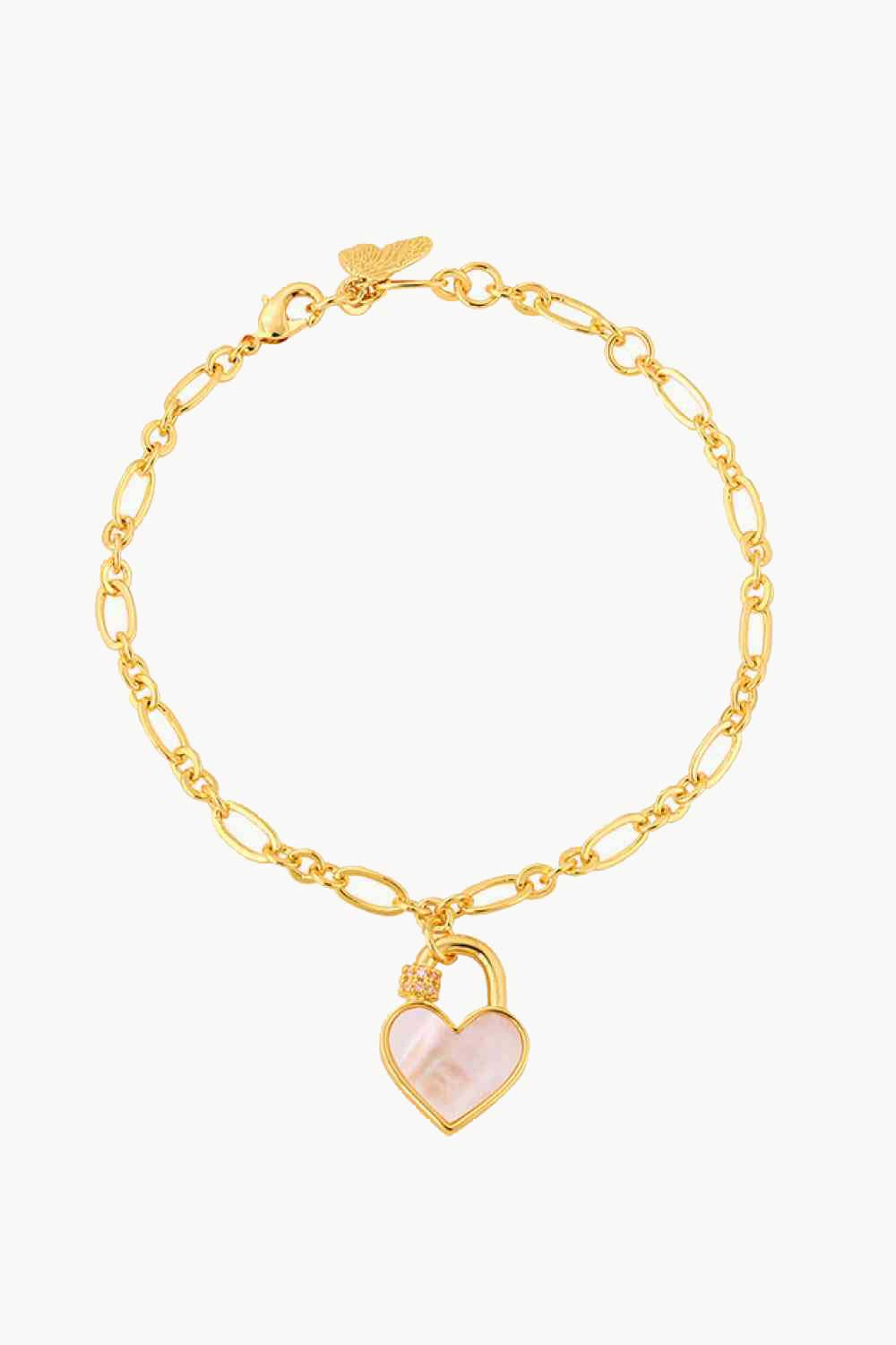 Heart Lock Charm Bracelet