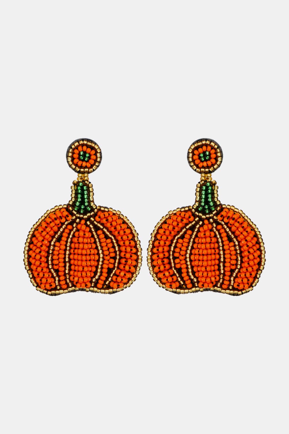 Beads Detail Pumpkin Shape Dangle Earring