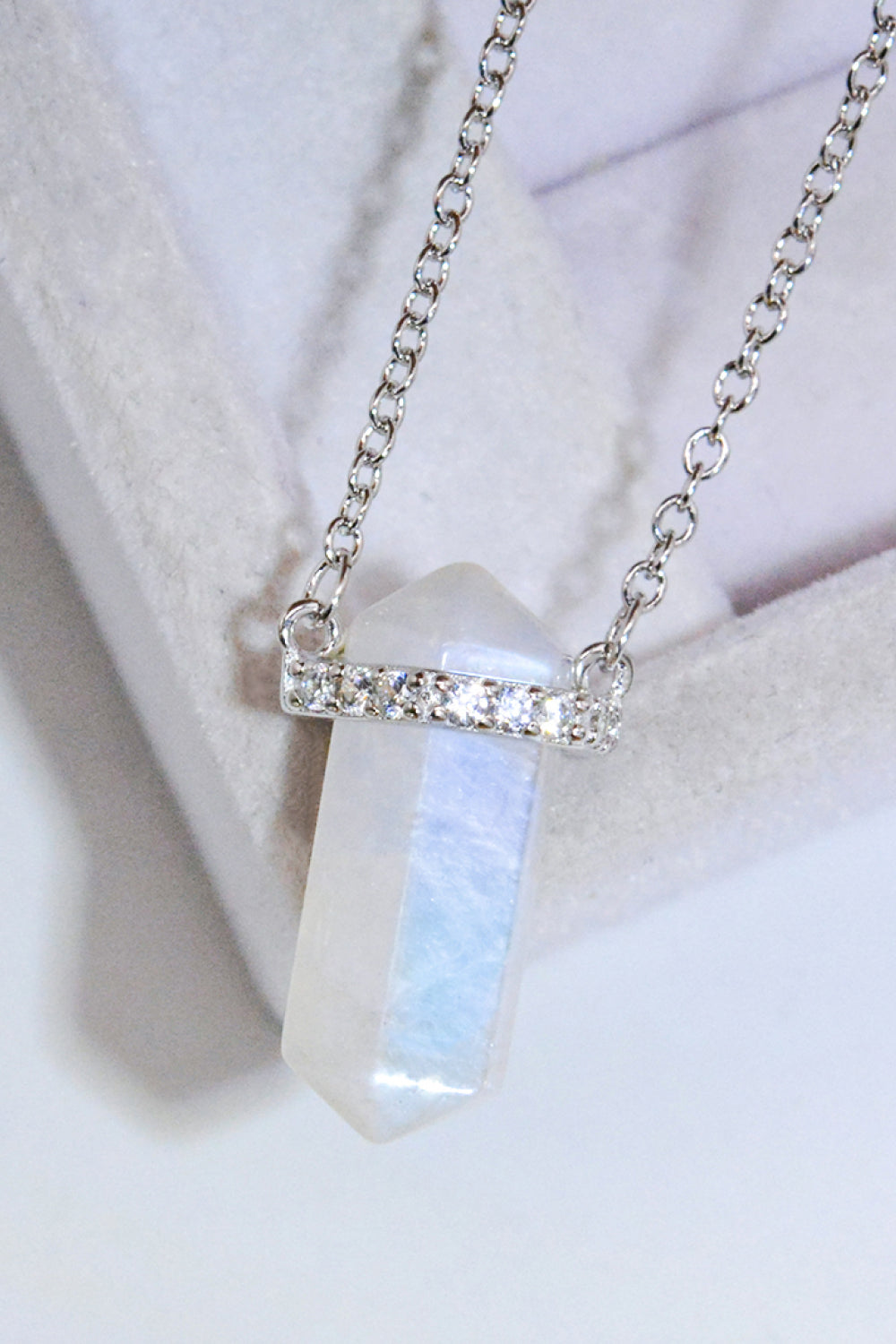 Natural Moonstone Chain-Link Necklace