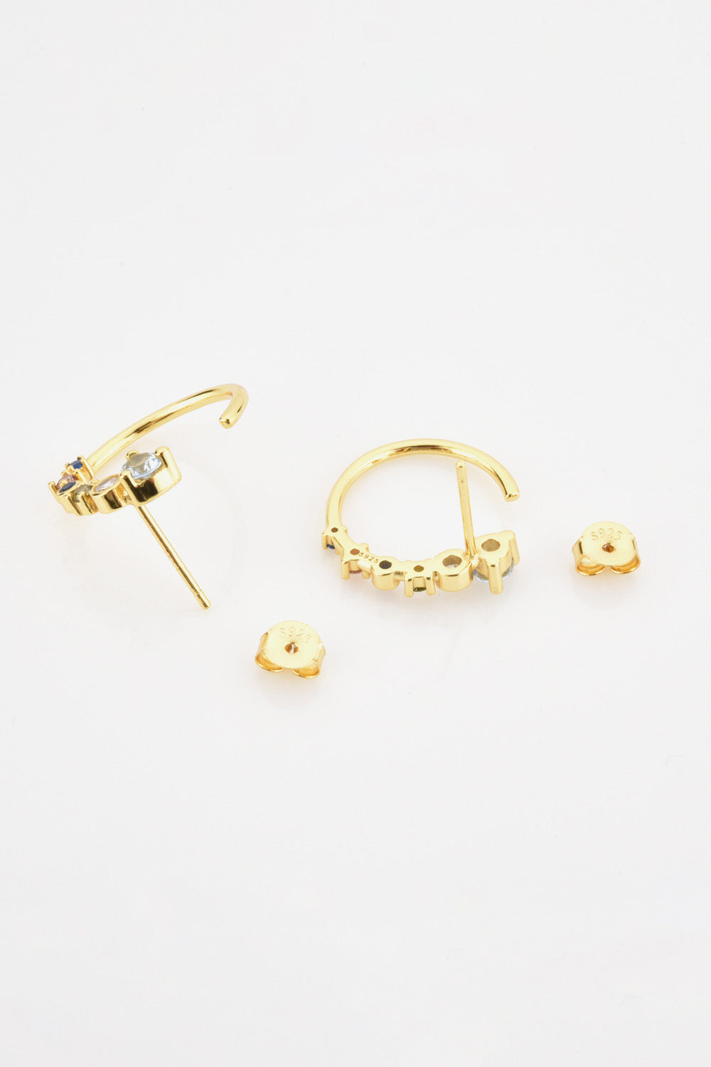 18K Gold-Plated 925 Sterling Silver C-Hoop Earrings