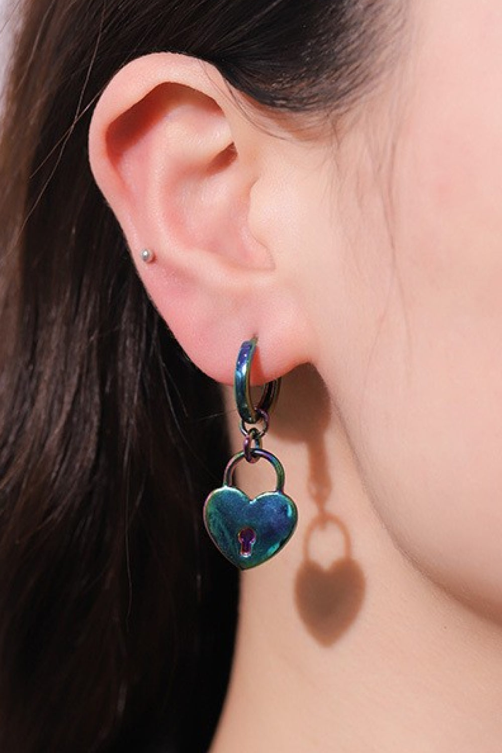 5-Pair Wholesale Multicolored Heart Drop Earrings