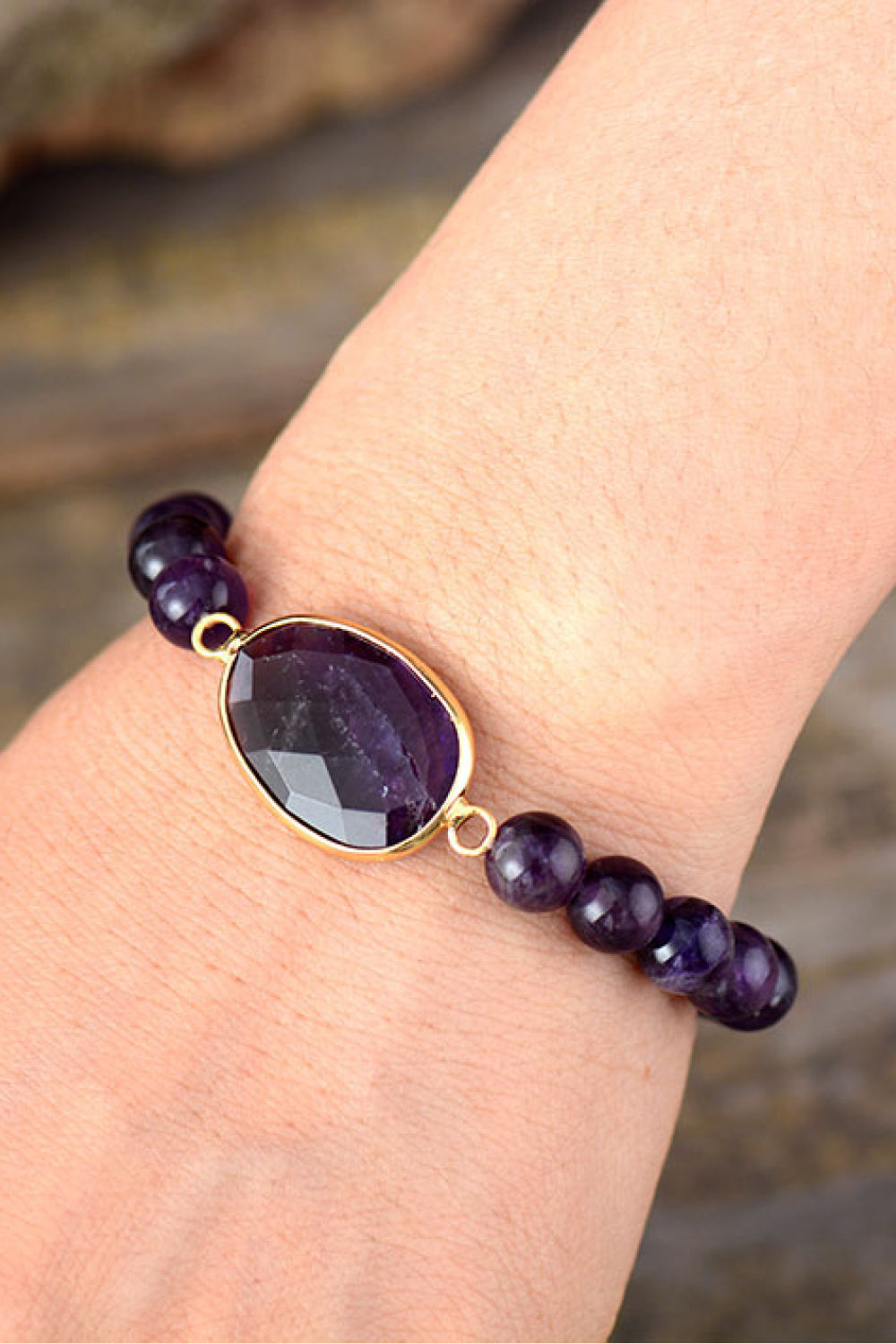 Handmade Amethyst Beaded Bracelet