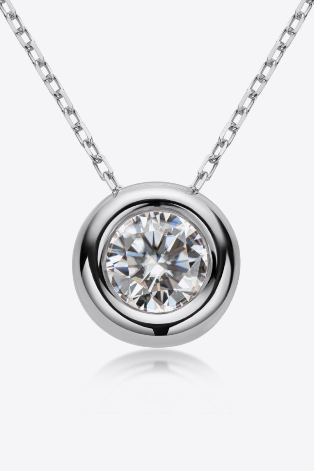 Adored 1 Carat Moissanite Pendant 925 Sterling Silver Necklace